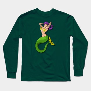 Purple-haired mermaid with tattoos Long Sleeve T-Shirt